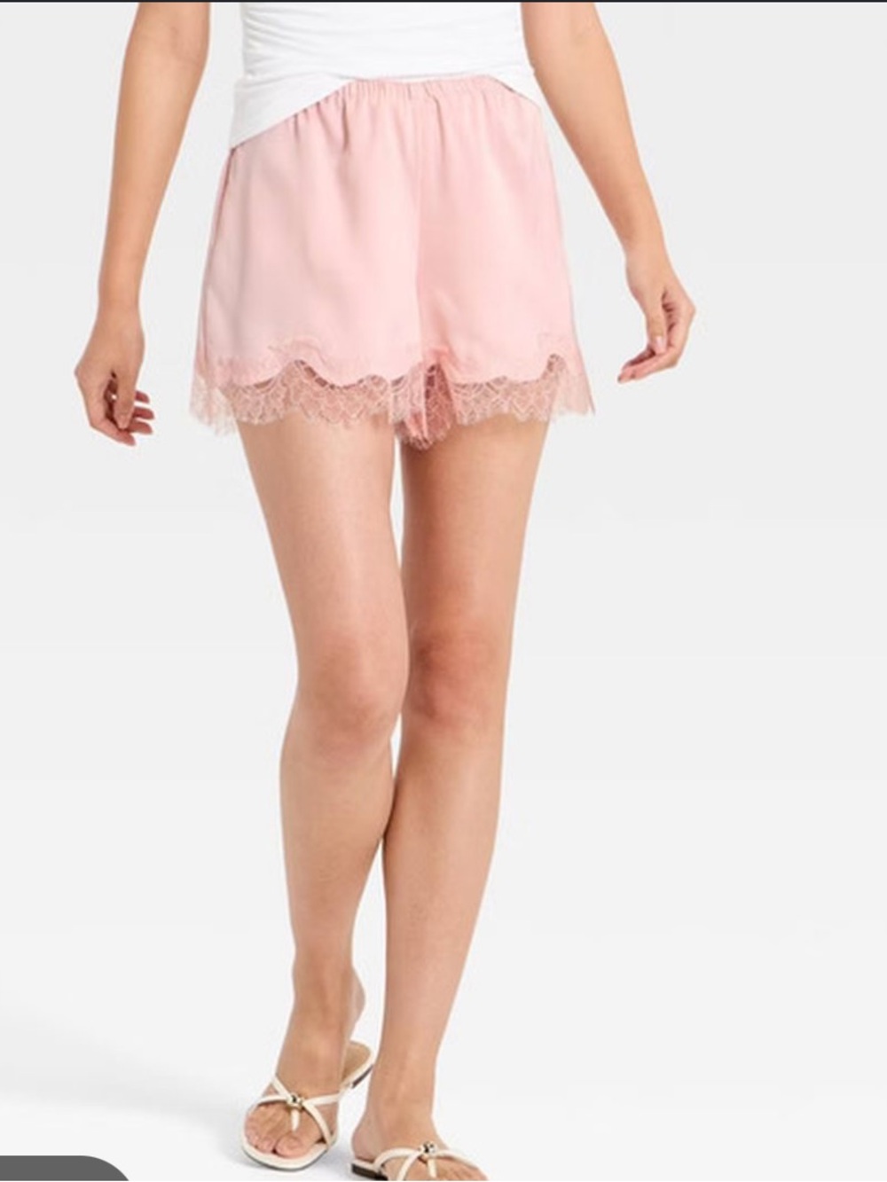 a new day Target -Light Pink Satin lace Shorts